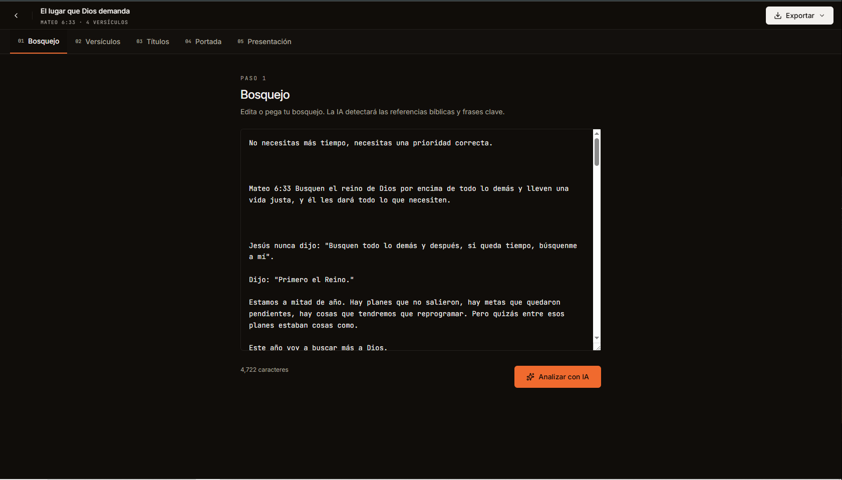 Editor — Bosquejo